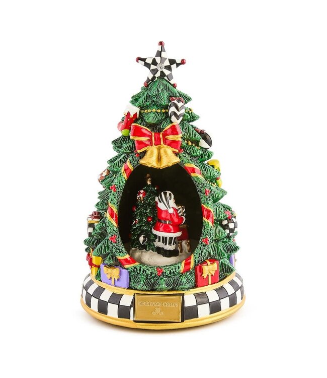 MACKENZIE CHILDS Courtly Christmas Tree & Santa Musical Display