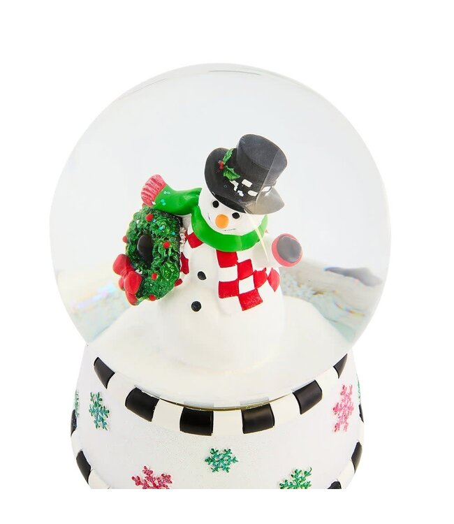 MACKENZIE CHILDS Check It Out Snowman Snow Globe