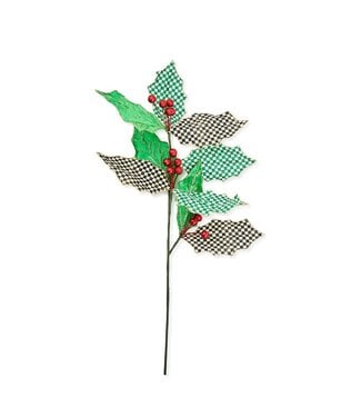 MACKENZIE CHILDS Check It Out Holly Leaf Spray