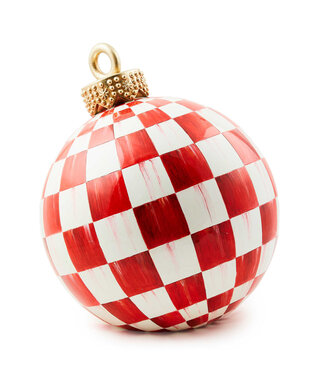 MACKENZIE CHILDS Red Check Tabletop Ornament