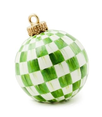 MACKENZIE CHILDS Light Green Check Tabletop Ornament