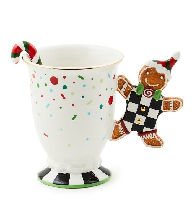 MACKENZIE CHILDS Bake Shop Gingerbread Handle Mug with Spoon