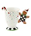MACKENZIE CHILDS Bake Shop Gingerbread Handle Mug with Spoon