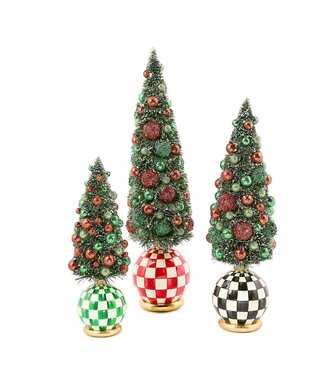 MACKENZIE CHILDS Check It Out Illuminated Bottle Brush Tree