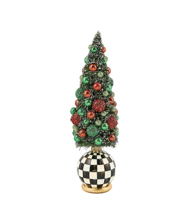 MACKENZIE CHILDS Check It Out Illuminated Bottle Brush Tree