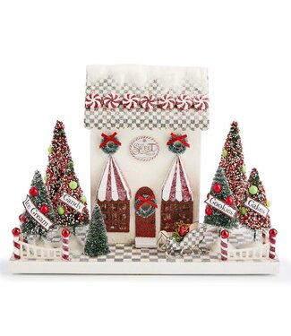 MACKENZIE CHILDS Check It Out Illuminated Sweet Shop Paper House