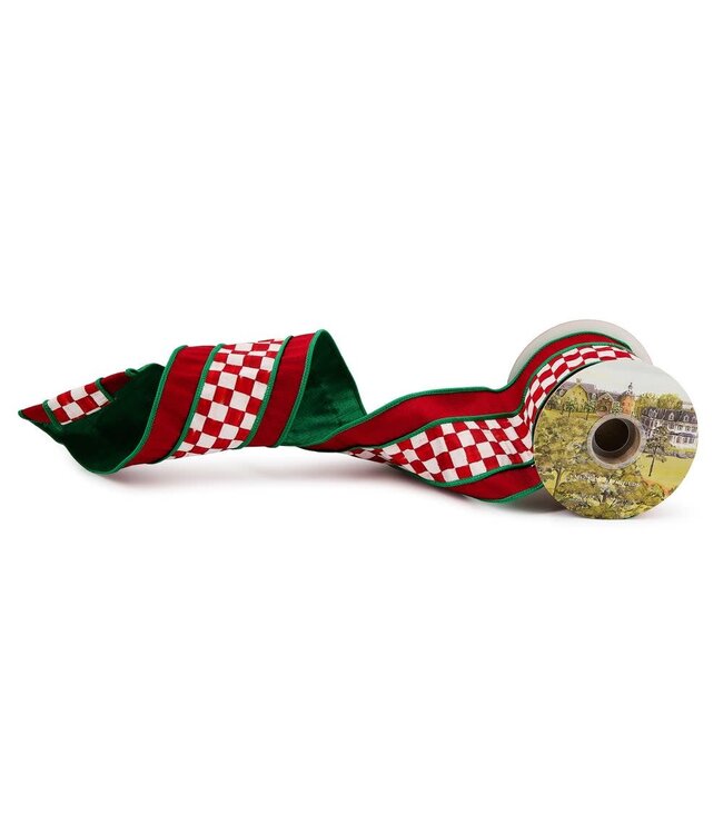 MACKENZIE CHILDS Check It Out 4" Ribbon