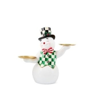 MACKENZIE CHILDS Check It Out Snowman Butler