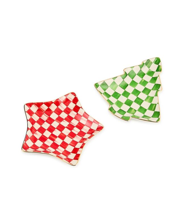 MACKENZIE CHILDS Check It Out Trinket Tray