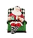 MACKENZIE CHILDS Check It Out Santa in Chair Cookie Jar