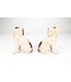 Staffordshire Dog Pair Brown And White With Chain