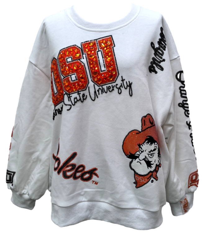 Abigail Licensed Ok State Big Icons Scattered All Over Sweatshirt