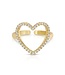 Pave Heart Adjustable Ring