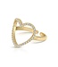 Pave Heart Adjustable Ring