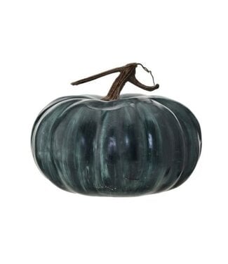 9"X5" LATEX HARVEST PUMPKIN W/VINE BLUE