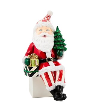 MACKENZIE CHILDS Check It Out Santa Ledge Sitter
