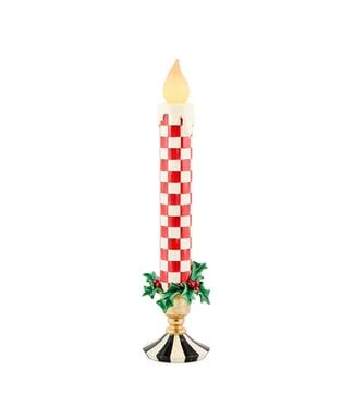 MACKENZIE CHILDS Check It Out Red Illuminated Retro Candle