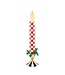 MACKENZIE CHILDS Check It Out Red Illuminated Retro Candle