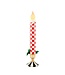 MACKENZIE CHILDS Check It Out Red Illuminated Retro Candle