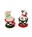 MACKENZIE CHILDS Check It Out French Bulldog Salt & Pepper Set