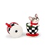 MACKENZIE CHILDS Check It Out French Bulldog Salt & Pepper Set