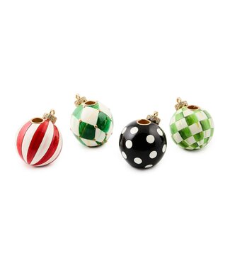 MACKENZIE CHILDS Check It Out Ornament Candle Holder - Sold Individually