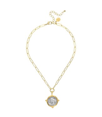SUSAN SHAW Buffalo Nickel Paperclip Necklace