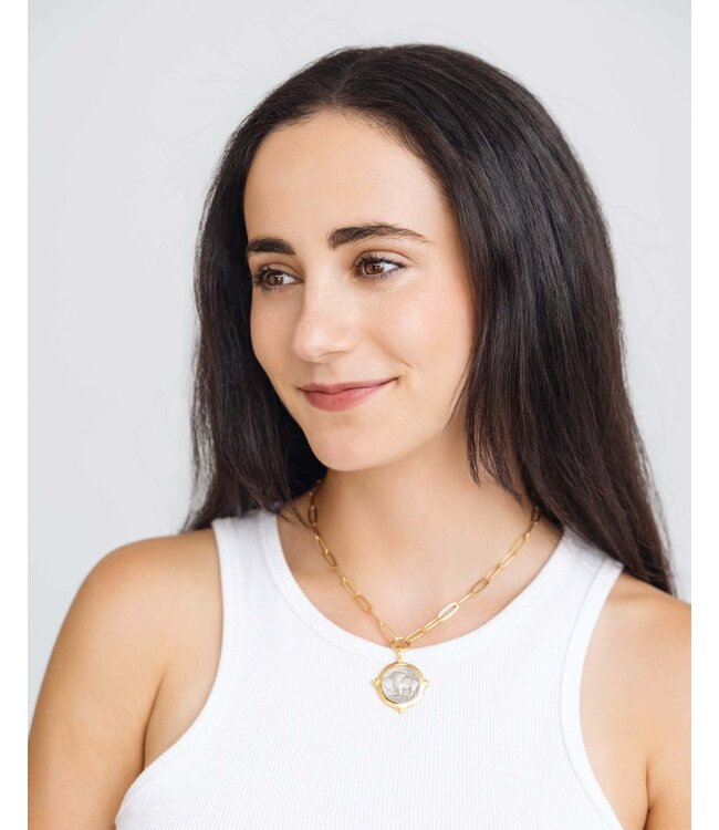 SUSAN SHAW Buffalo Nickel Paperclip Necklace