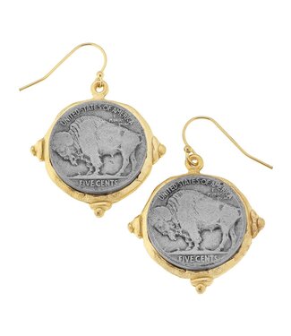 SUSAN SHAW Buffalo Nickel Earrings
