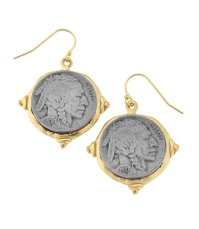 SUSAN SHAW American Indian Nickel Earrings