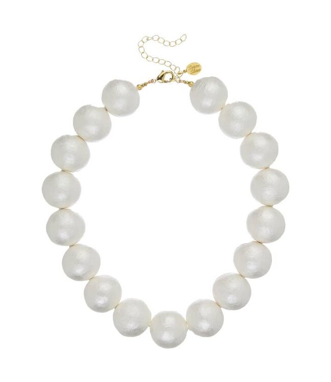 SUSAN SHAW Large Cotton Pearl Choker