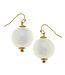 SUSAN SHAW White Cotton Pearl Earrings