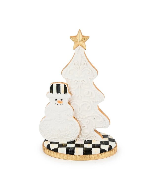 MACKENZIE CHILDS Gingerbread Small Snowman Tree