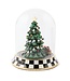 MACKENZIE CHILDS Christmas Tree Train Music Box Cloche