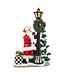 MACKENZIE CHILDS Santa by Lamp Post Illuminated Figure