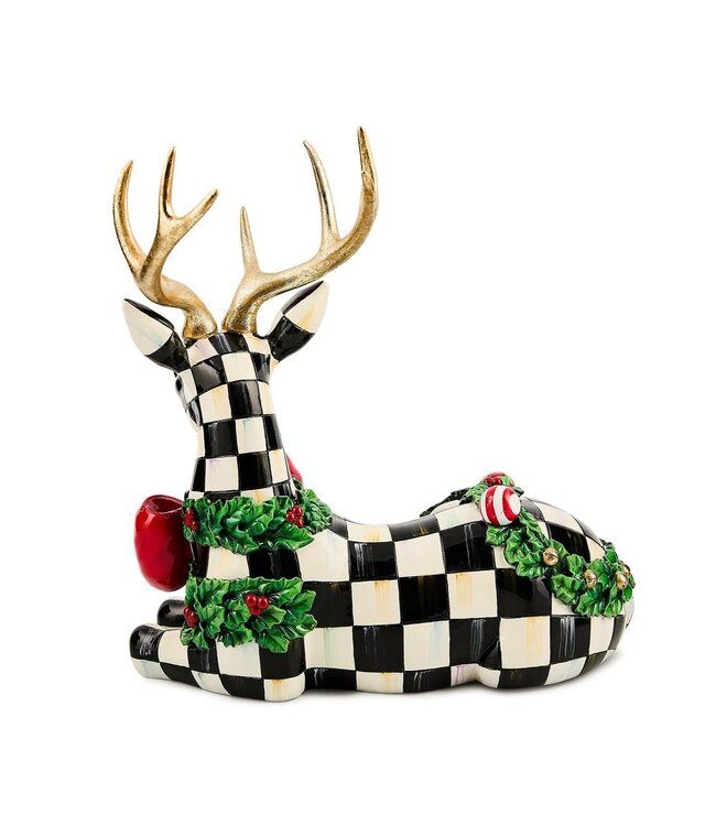 MACKENZIE CHILDS Holly Check Resting Deer