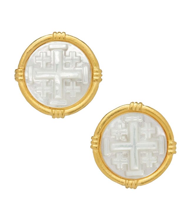 SUSAN SHAW Ida Jerusalem Cross Studs