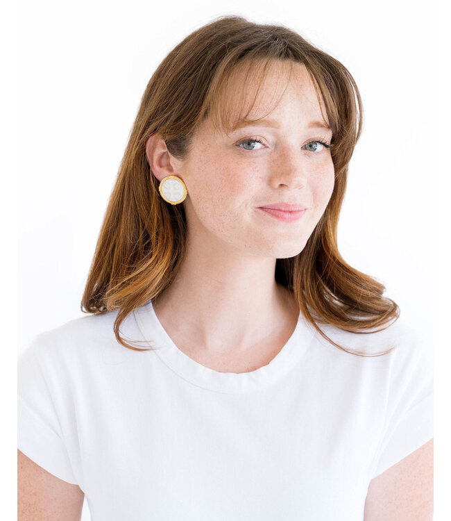 SUSAN SHAW Ida Jerusalem Cross Studs