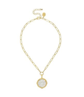SUSAN SHAW Ida Jerusalem Cross Necklace