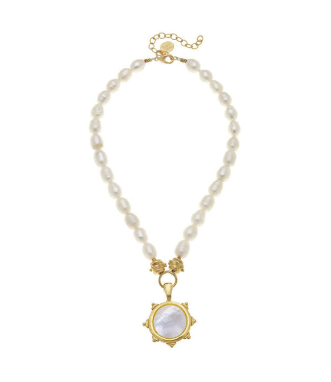 SUSAN SHAW Mother of Pearl Florence Pearl Necklace