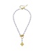 SUSAN SHAW Jerusalem Cross Freshwater Pearl Necklace
