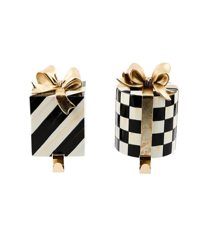 MACKENZIE CHILDS Courtly Noel Gift Box Stocking Holder - Sold Individually