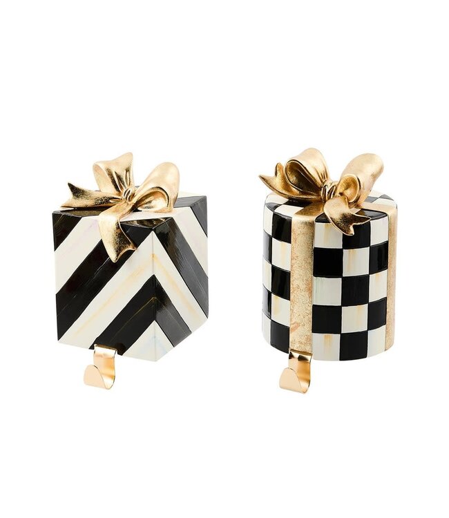 MACKENZIE CHILDS Courtly Noel Gift Box Stocking Holder - Sold Individually