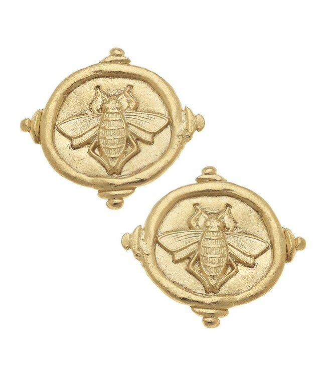SUSAN SHAW Queen Bee Intaglio Studs