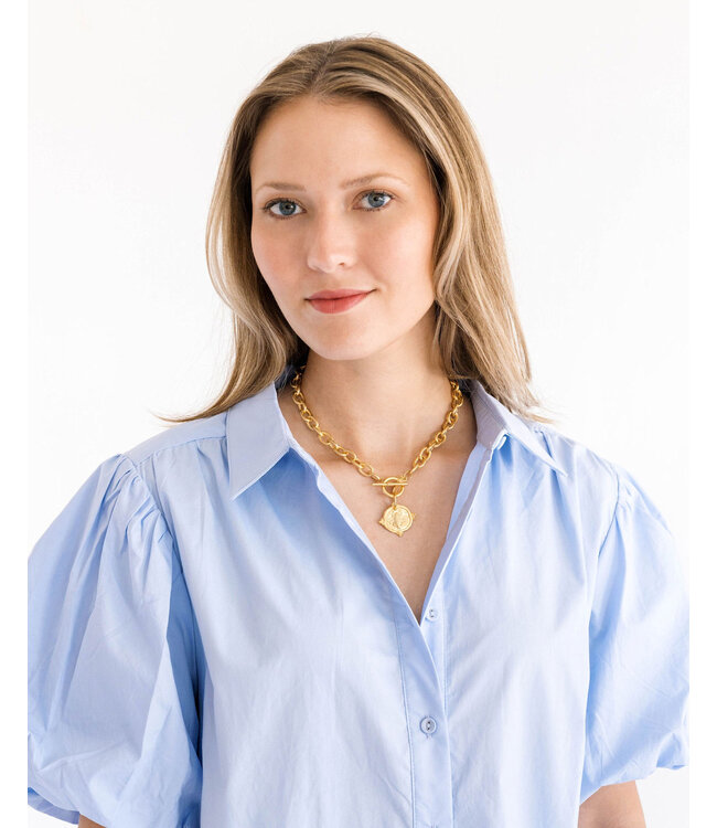 SUSAN SHAW Bee Intaglio Toggle Necklace