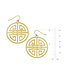 SUSAN SHAW Gold Medallion Cut Out Earrings