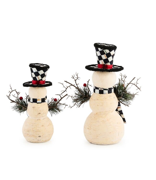 MACKENZIE CHILDS Farmhouse Birch Small Snowman - Sold Individually