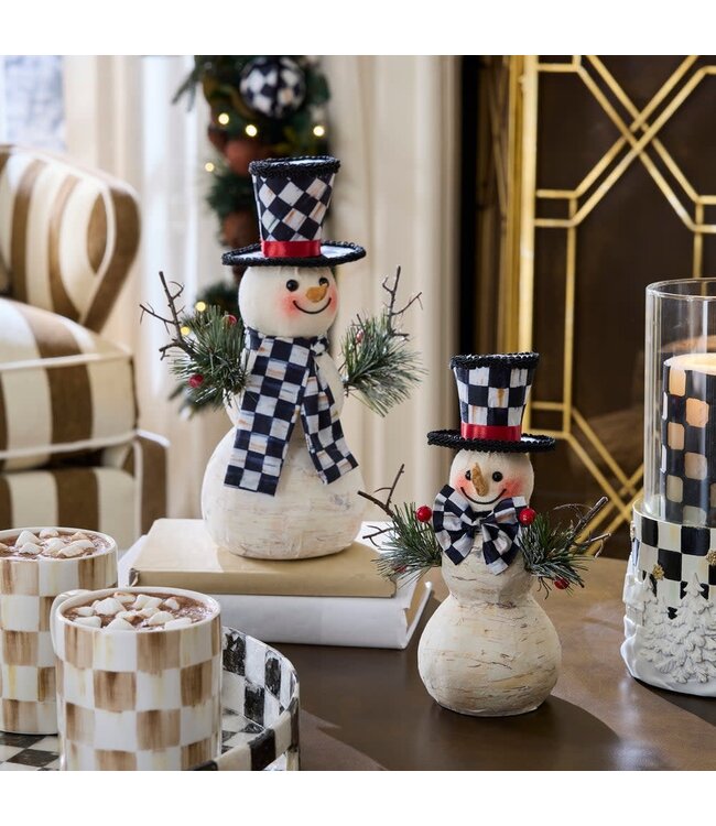 MACKENZIE CHILDS Farmhouse Birch Small Snowman - Sold Individually