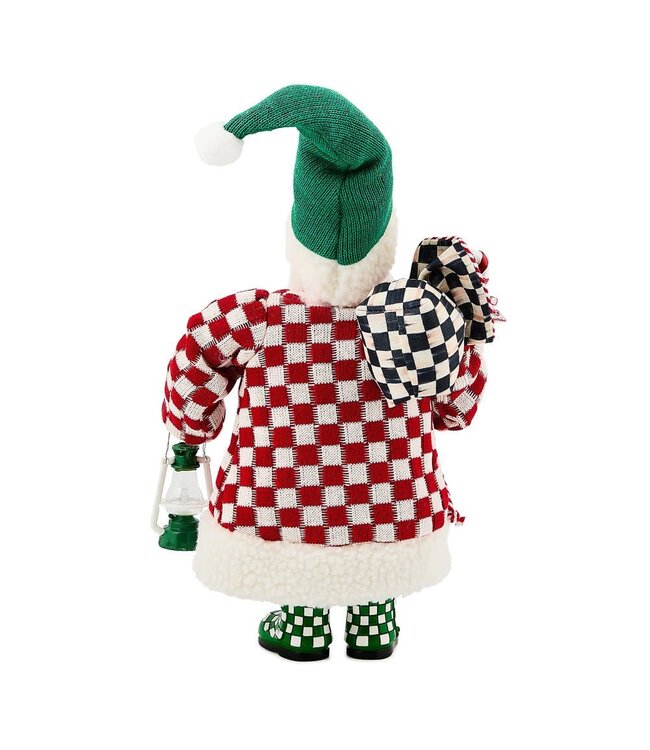MACKENZIE CHILDS Check It Out Small Fabric Santa