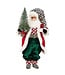 MACKENZIE CHILDS Check It Out Fabric Santa with Tree